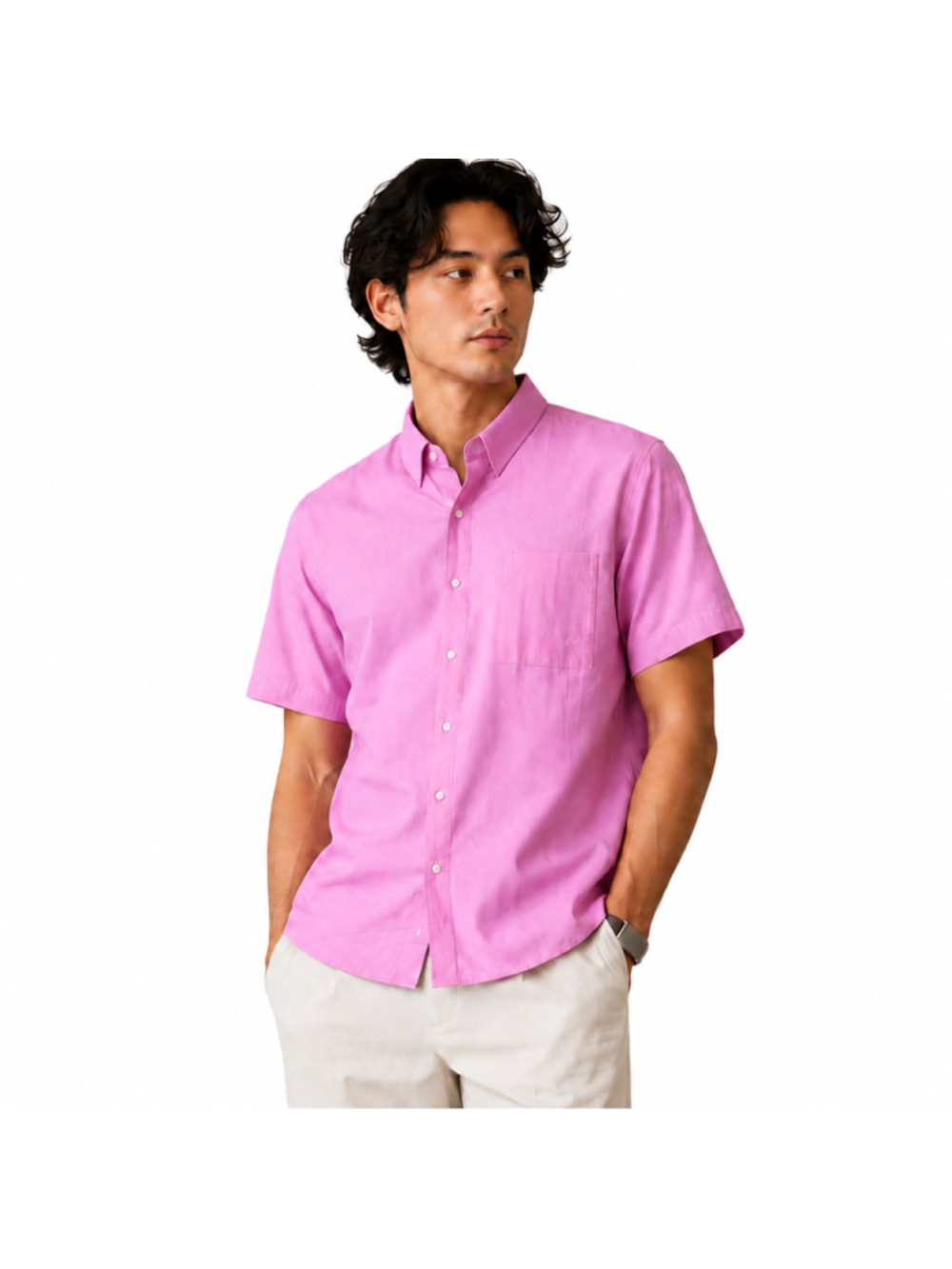 Men’s Short Sleeve Button Down Shirt – KYKU – Pink – Size XL – NWT